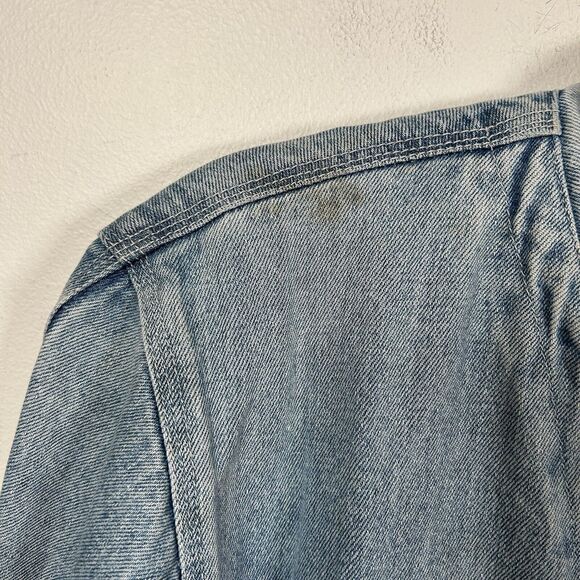 VTG Chore Coat Jean Jacket Barn Distressed Corduroy Collar Denim Men's Size M - Picture 3 of 10